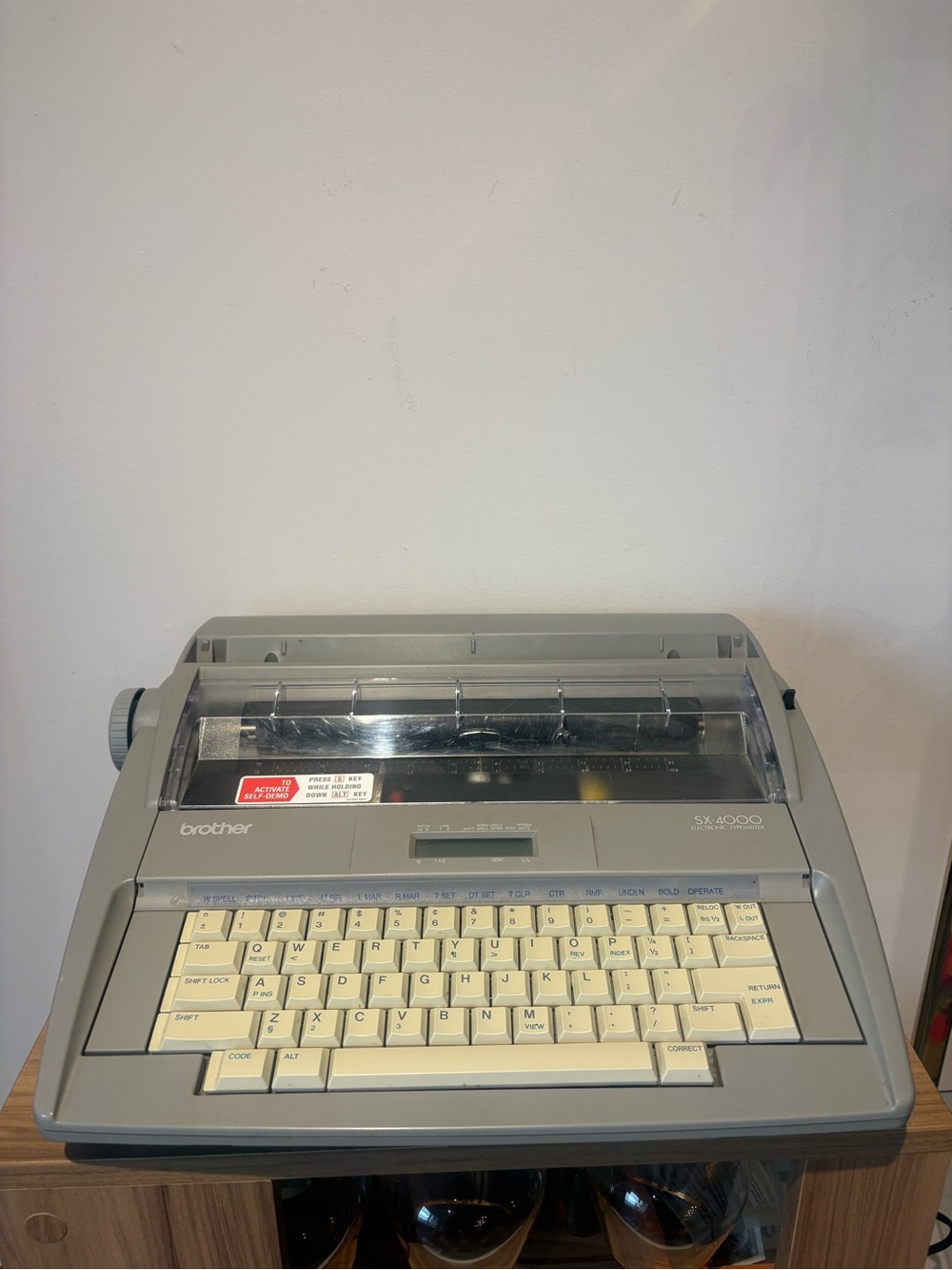 Brother SX-4000 Electric Typewriter in Gray with Cream Keys